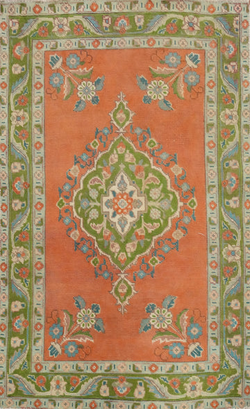 Orange Wool Tabriz Persian Rug 3x5