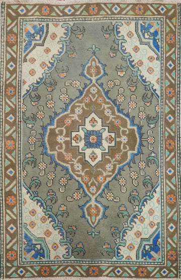 Vintage Wool Medallion Tabriz Persian Rug 3x5