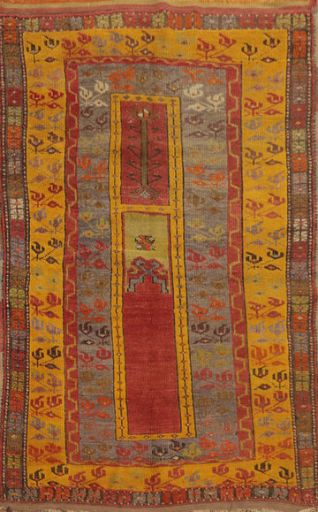 Antique Vegetable Dye Anatolian Turkish Rug 4x5