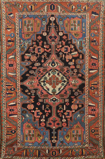 Handmade Wool Bakhtiari Persian Rug 5x7