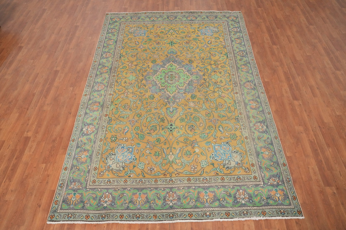 Vintage Wool Tabriz Persian Area Rug 7x10