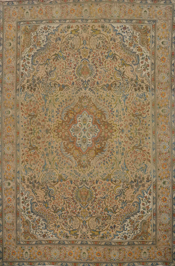 Vintage Floral Tabriz Persian Area Rug 10x13
