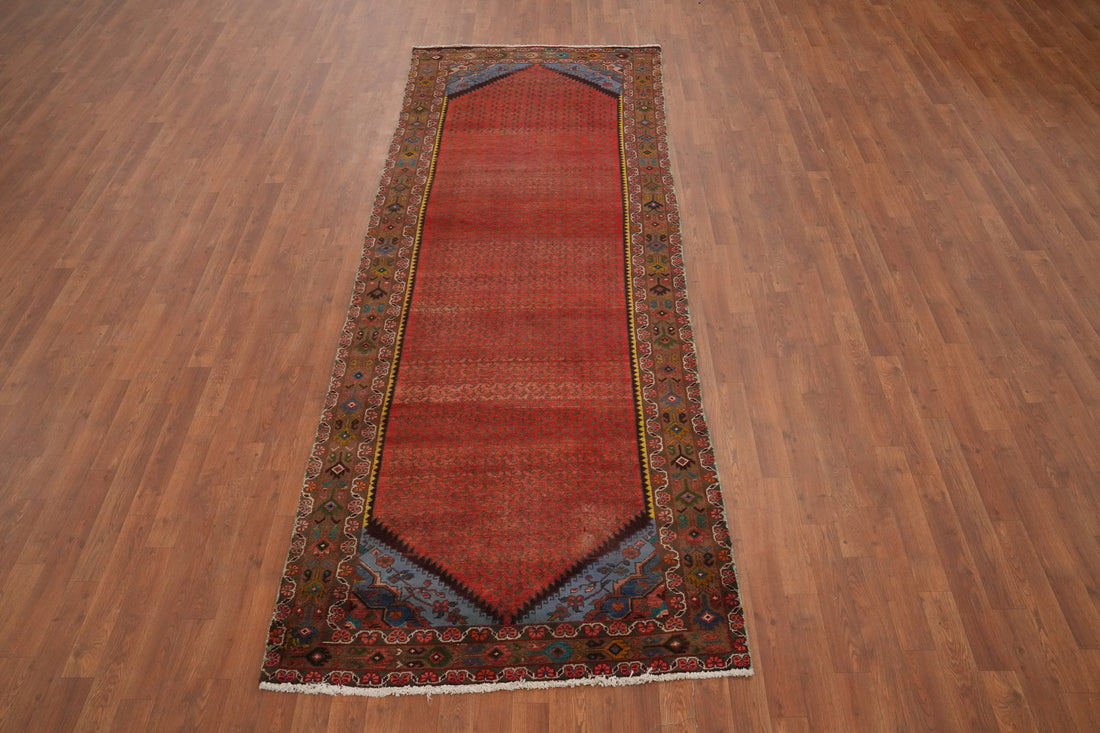 Vintage Wool Botemir Persian Runner Rug 4x10
