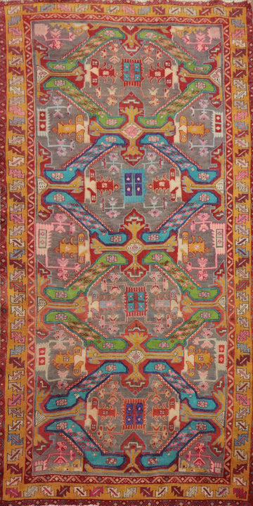 Tribal Geometric Meshkin Persian Rug 4x8