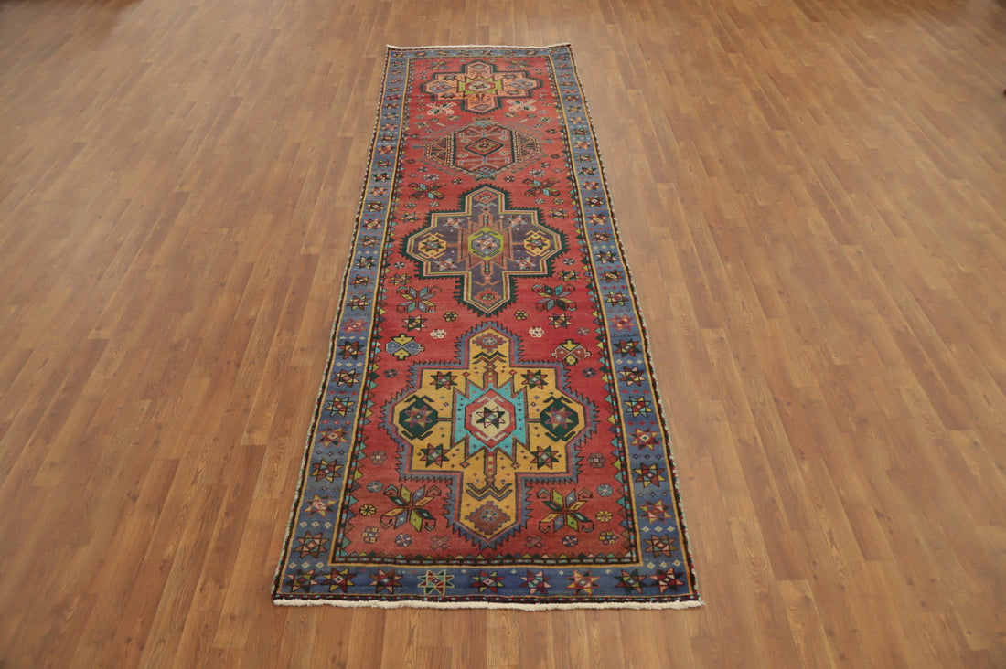 Vegetable Dye Heriz Persian Runner Rug 4x12