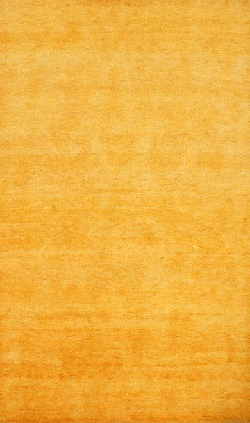 Warm Golden Glow: Elegant Yellow Gabbeh Area Rug 6x9