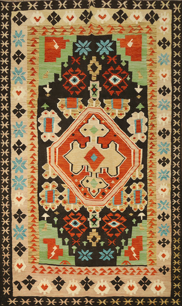Vegetable Dye Tribal Wool Kilim Handwoven Area Rug 6x10
