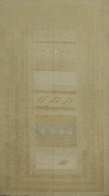 Vegetable Dye Geometric Kilim Flat Weave Area Rug 5x8