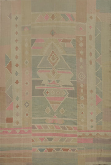 Vegetable Dye Tribal Wool Kilim Handwoven Area Rug 9x12