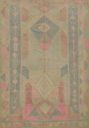 Vegetable Dye Geometric Kilim Handwoven Area Rug 8x10