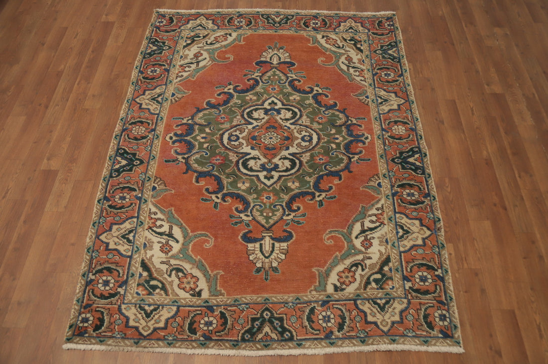 Traditional Wool Medallion Tabriz Persian Rug 4x6