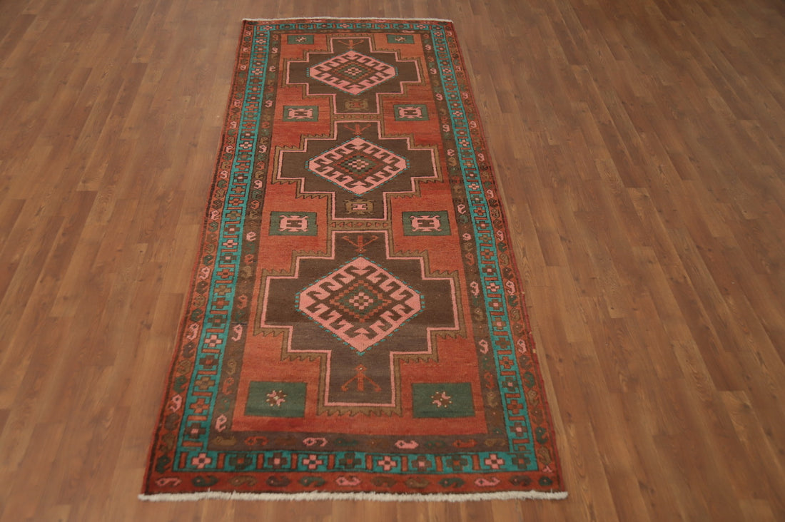 Geometric Ardebil Persian Runner Rug 4x9