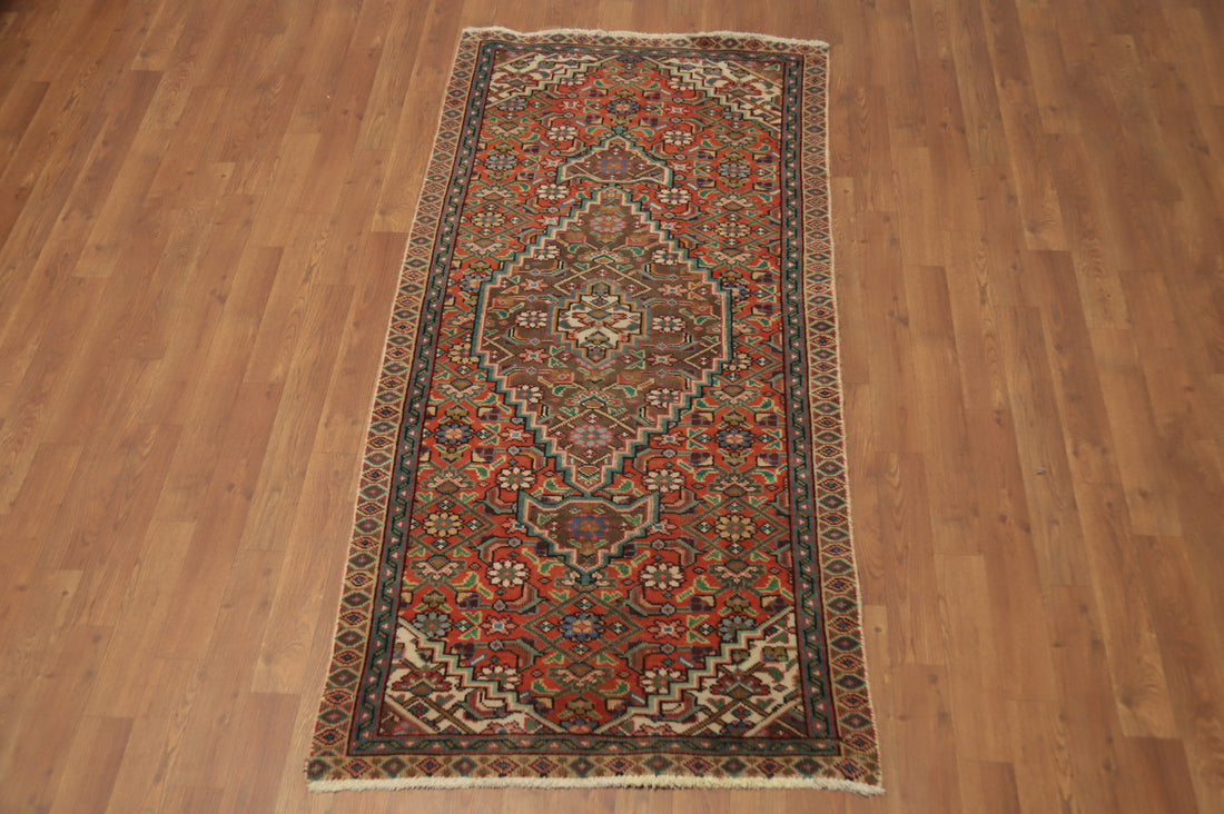 Geometric Wool Orange Tabriz Persian Rug 3x6