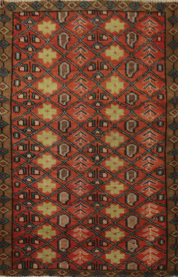 Vintage Geometric Ardebil Persian Rug 3x5