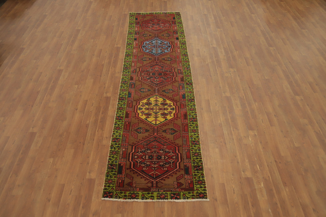 Geometric Ardebil Persian Runner Rug 3x11