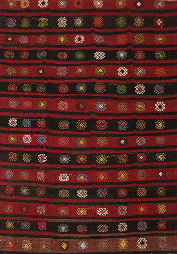 Vegetable Dye Kilim Turkish Area Rug 7x8