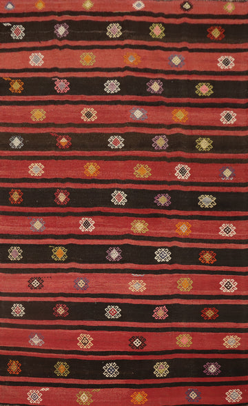 Vegetable Dye Kilim Turkish Area Rug 6x9
