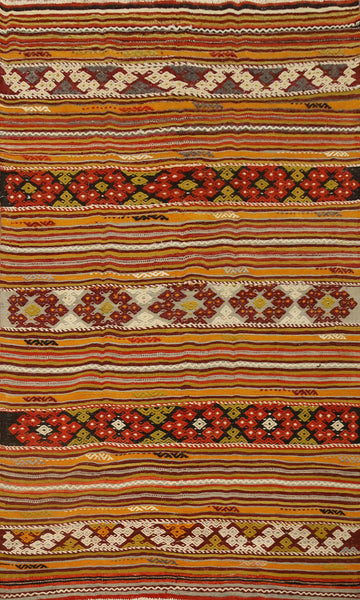 Vegetable Dye Kilim Turkish Area Rug 6x9