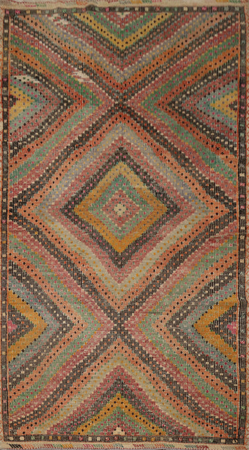 Vegetable Dye Kilim Turkish Area Rug 6x9