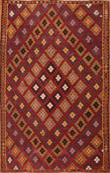 Vegetable Dye Kilim Turkish Rug 5x7