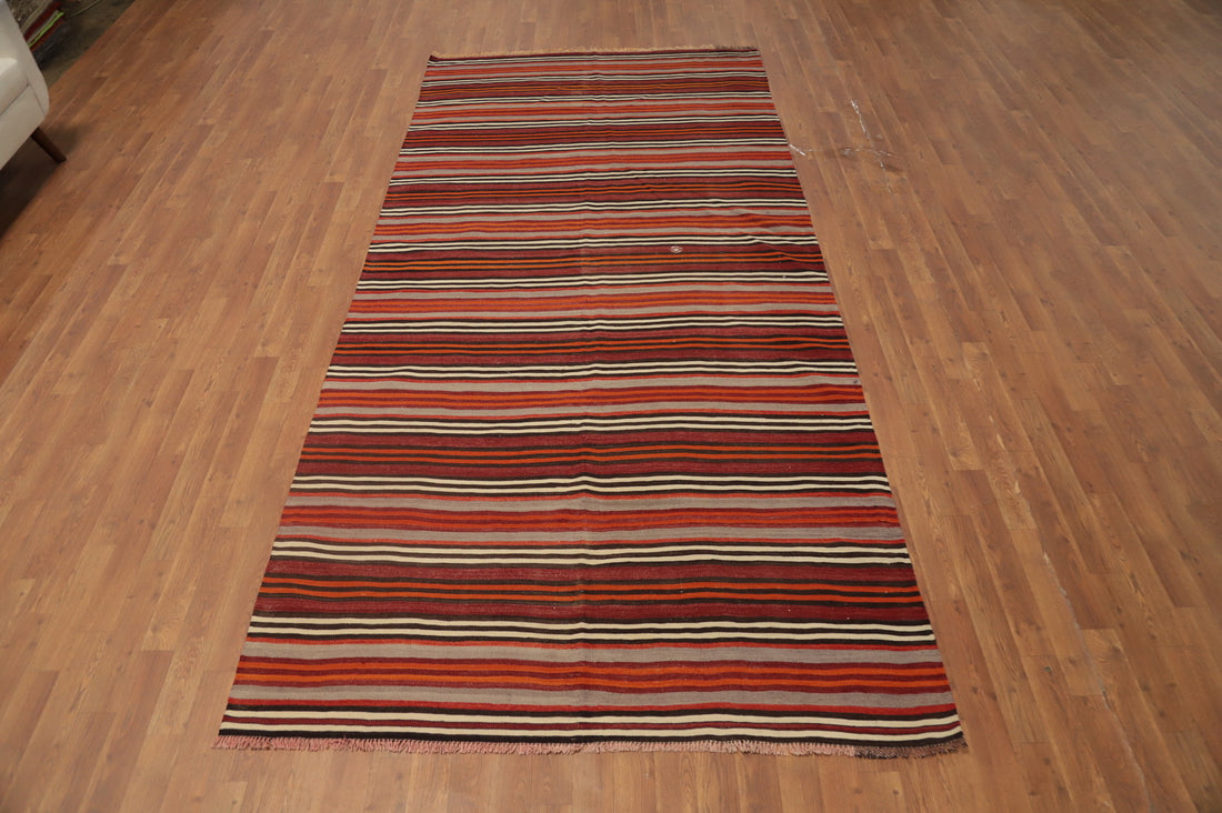 Vegetable Dye Kilim Turkish Area Rug 5x11