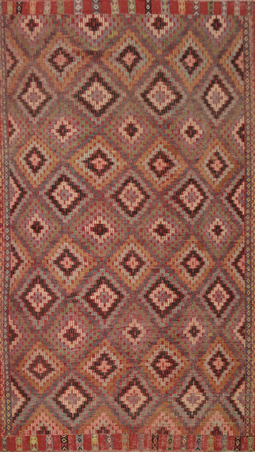 Elegant Diamond Pattern Kilim Area Rug 6x10 for Living Spaces