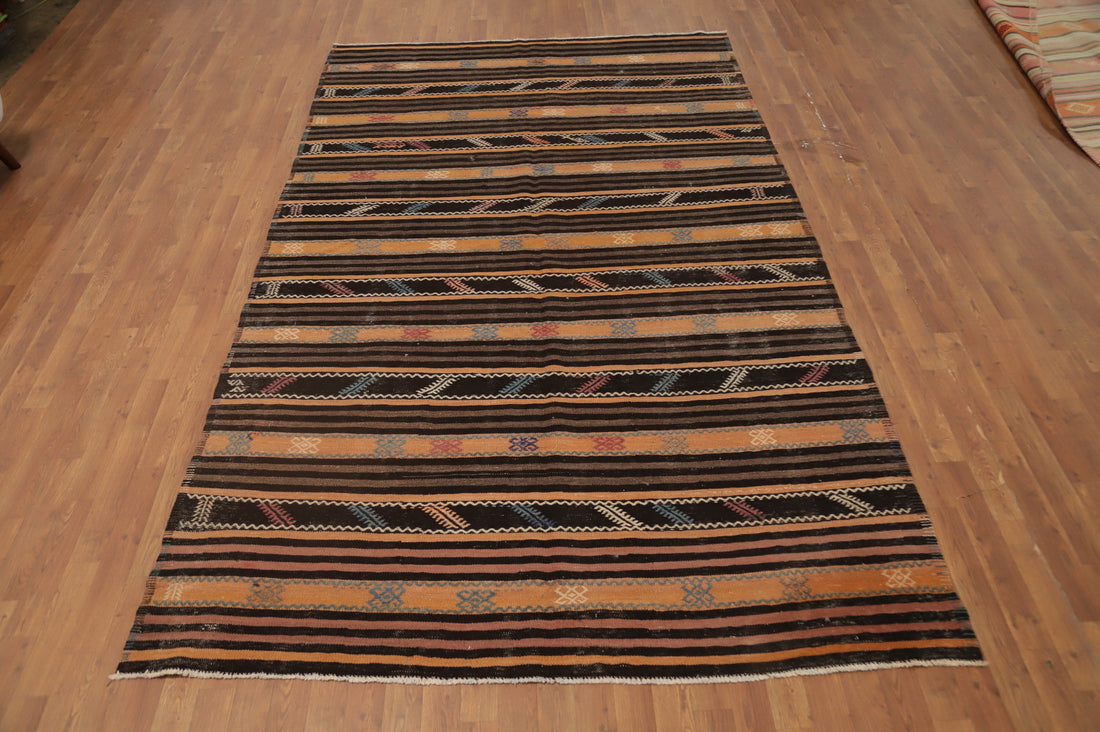 Vegetable Dye Kilim Turkish Area Rug 6x11