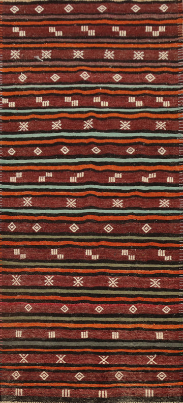 Vegetable Dye Kilim Turkish Runner Rug 3x8
