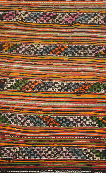 Vegetable Dye Kilim Geometric Wool Area Rug 6x9