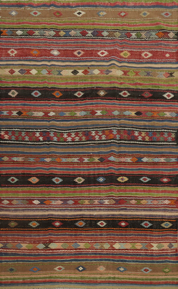 Vegetable Dye Kilim Tribal Wool Area Rug 6x10