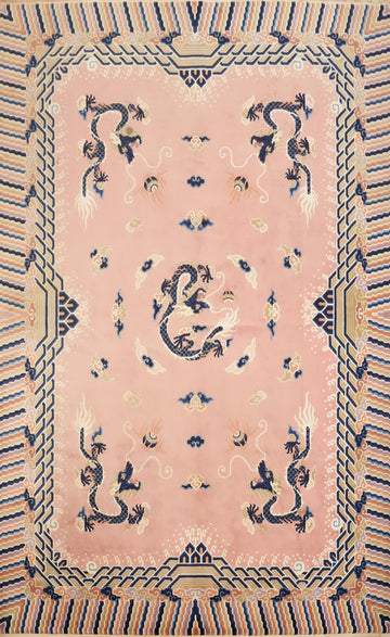 Vegetable Dye Art Deco Chinese Area Rug 8x11