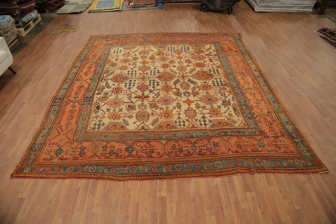Vegetable Dye Oushak Persian Large Rug 11x12