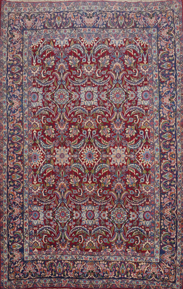 Antique Vegetable Dye Yazd Persian Large Rug 10x14