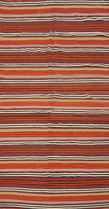 Vegetable Dye Kilim Turkish Area Rug 5x11