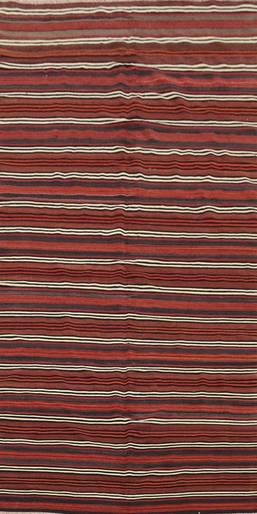 Striped Wool Kilim Vegetable Dye Area Rug 5x12