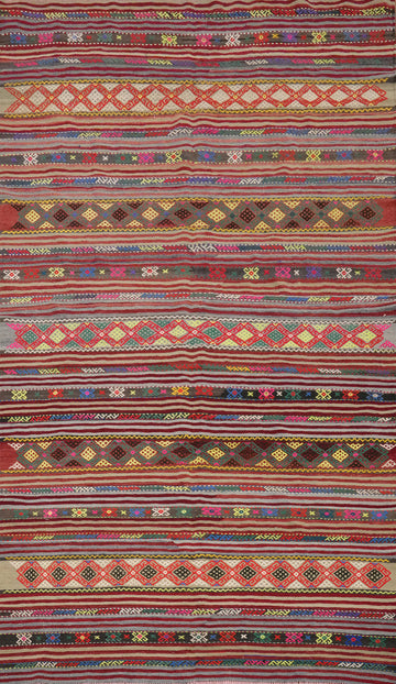 Vegetable Dye Kilim Geometric Area Rug 6x9