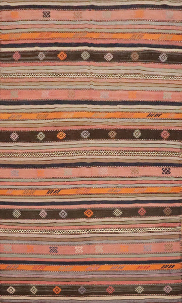 Vegetable Dye Kilim Turkish Area Rug 6x9
