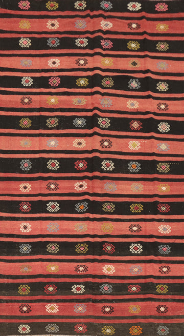 Bohemian Kilim Area Rug 6x10 with Bold Geometric Patterns