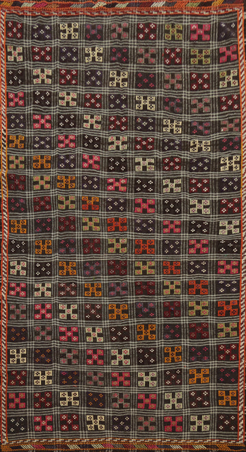 Vegetable Dye Kilim Geometric Wool Area Rug 6x11
