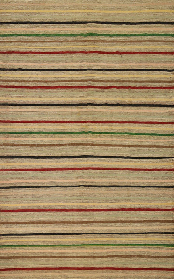 Striped Kilim Area Rug 7x10 with Rustic Charm and Earthy Elegance
