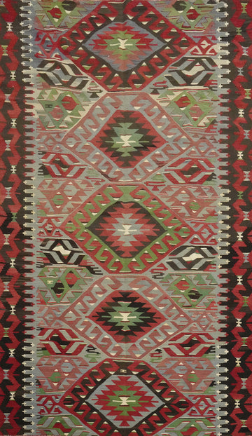 Vegetable Dye Kilim Geometric Area Rug 5x10