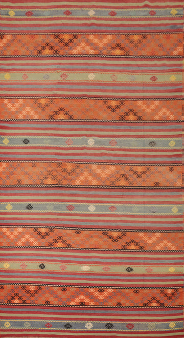 Vegetable Dye Kilim Turkish Area Rug 6x11