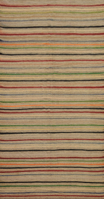 Elegant Striped Kilim Area Rug 6x11 for Modern Living