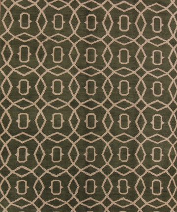 Moroccan Trellis Green 8x10 Area Rug