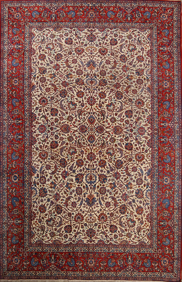 Antique Floral 10x16 Isfahan Persian Area Rug