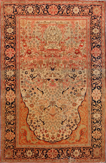 4x7 Kashan Mohtashem Persian Area Rug