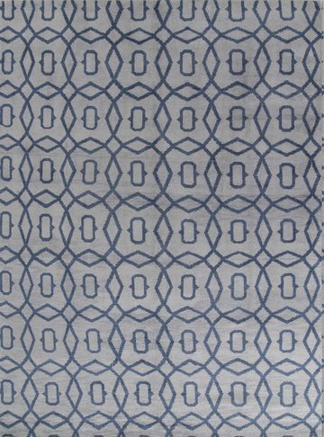 Moroccan Trellis Blue Area Rug 10x14