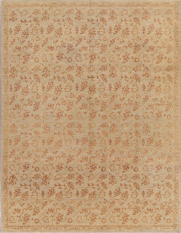 Beige Floral Oushak Oriental Area Rug 9x11