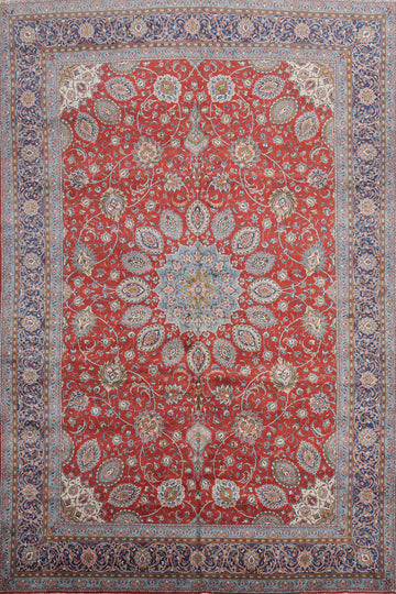 Floral Wool Sarouk Persian Area Rug 9x13