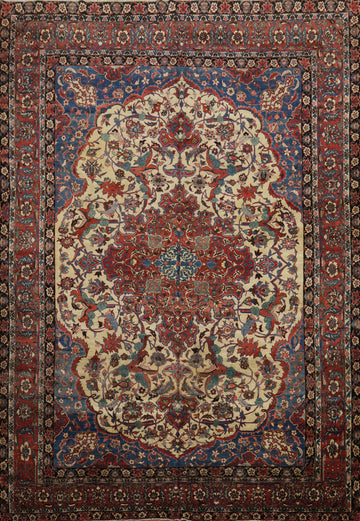 Antique Vegetable Dye Bakhtiari Saman Persian Large Rug 11x15